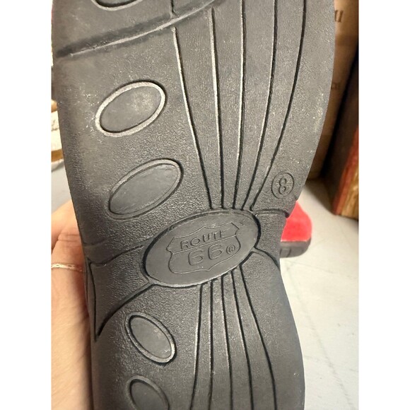 Vintage-Inspired Route 66 Red Suede Slip-On Shoes Retro Comfort Casuals sz 8 - Picture 9 of 9